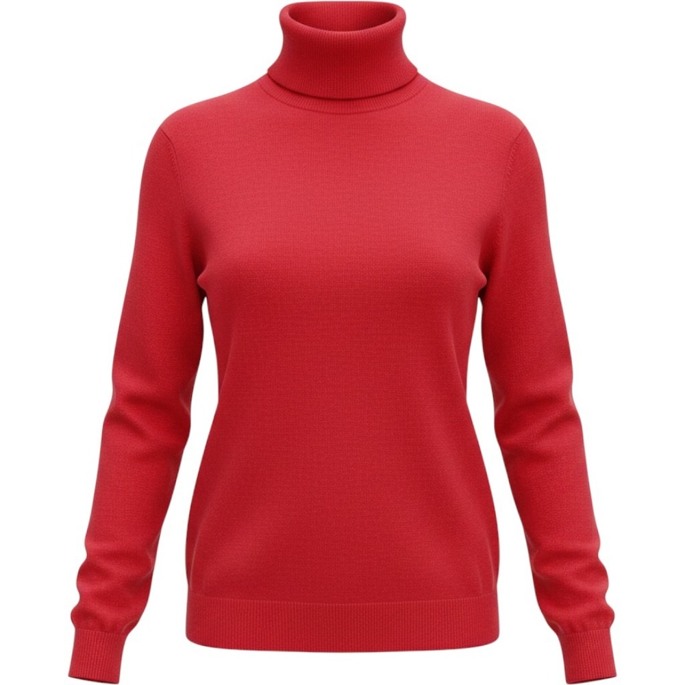 Pure Collection Turtleneck 100% Cashmere US 8/10 Red Long Sleeve Sweater Holiday